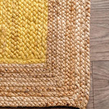 Rustic Yellow Natural Jute Rug - Image 3