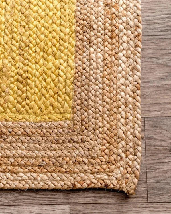 Rustic Yellow Natural Jute Rug - Image 3
