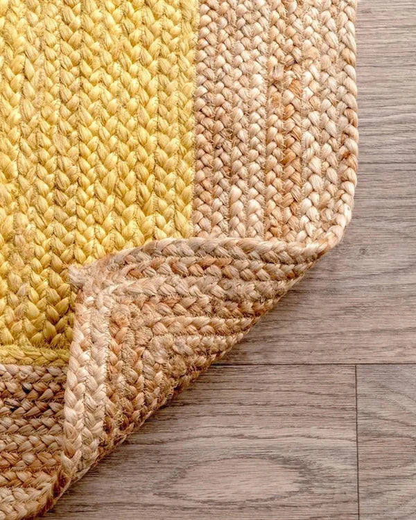 Rustic Yellow Natural Jute Rug - Image 4