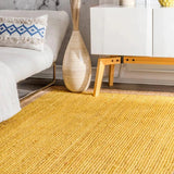 Rustic Yellow Natural Jute Rug - Image 5