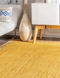 Rustic Yellow Natural Jute Rug - Image 5