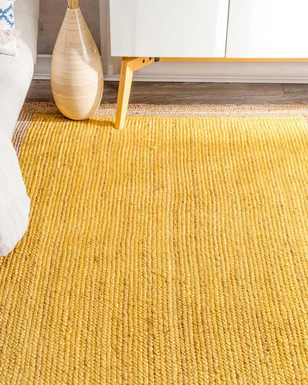 Rustic Yellow Natural Jute Rug - Image 6