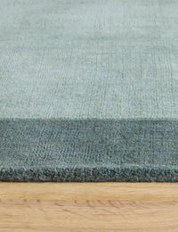 Sage Green Geometric Hand-Tufted Wool Rug - Image 2