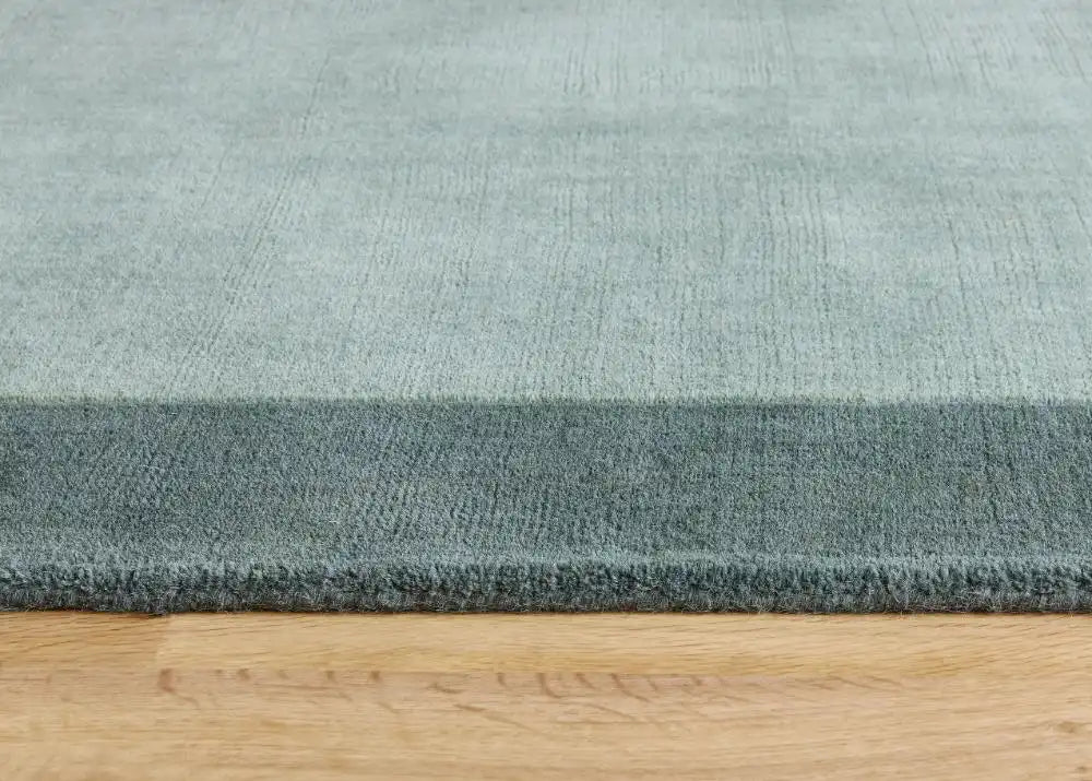 Sage Green Geometric Hand-Tufted Wool Rug - Image 2