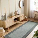 Sage Green Geometric Hand-Tufted Wool Rug - Image 4