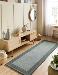 Sage Green Geometric Hand-Tufted Wool Rug - Image 4