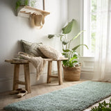 Sage Green Solid Plush Shag Rug - Image 2