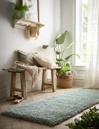 Sage Green Solid Plush Shag Rug - Image 2