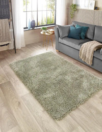 Sage Green Solid Plush Shag Rug - Image 5