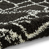 Scandi Contrast Black & White Retro Plush Shag Rug - Image 4
