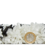 Scandi Diamond White & Black Retro Plush Shag Rug - Image 3