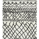 Scandi Diamond White & Black Retro Plush Shag Rug - Image 4