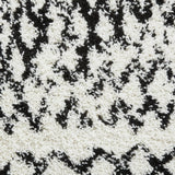 Scandi Lattice White & Black Retro Plush Shag Rug - Image 2