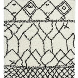 Scandi Linear White & Black Retro Plush Shag Rug - Image 5