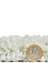Scandi Trellis White & Black Retro Plush Shag Rug - Image 3