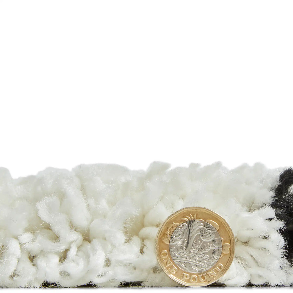 Scandi Trellis White & Black Retro Plush Shag Rug - Image 3