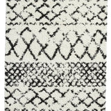 Scandi Trellis White & Black Retro Plush Shag Rug - Image 4