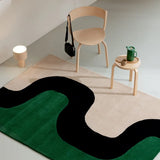 Seireeni Green Abstract Hand-Tufted Wool Rug - Image 1