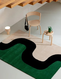 Seireeni Green Abstract Hand-Tufted Wool Rug - Image 1