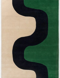 Seireeni Green Abstract Hand-Tufted Wool Rug - Image 2