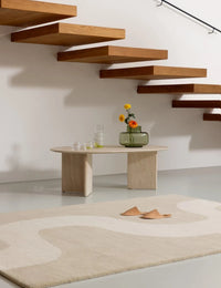 Seireeni Warm Beige Abstract Hand-Tufted Wool Rug - Image 1