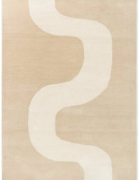Seireeni Warm Beige Abstract Hand-Tufted Wool Rug - Image 2
