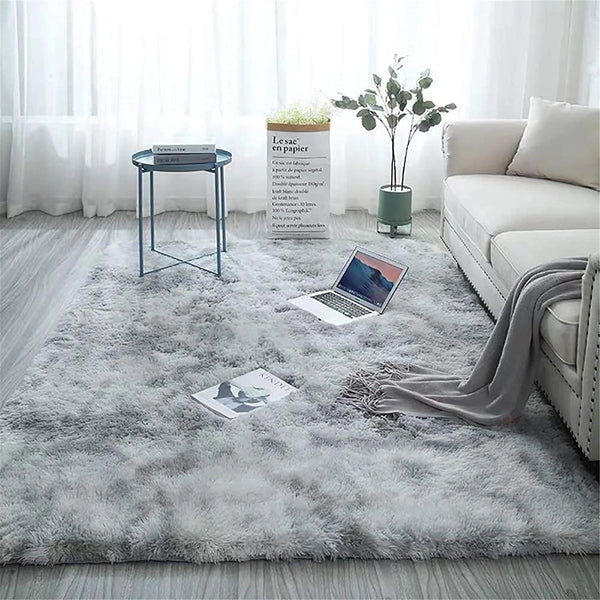 Silver Mint Ombre Collection Plush Shag Rug - Image 1