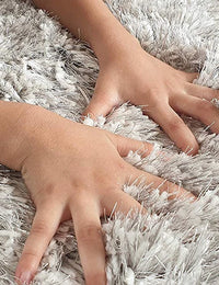 Silver Mint Ombre Collection Plush Shag Rug - Image 2