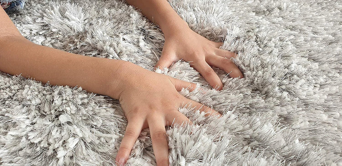 Silver Mint Ombre Collection Plush Shag Rug - Image 2