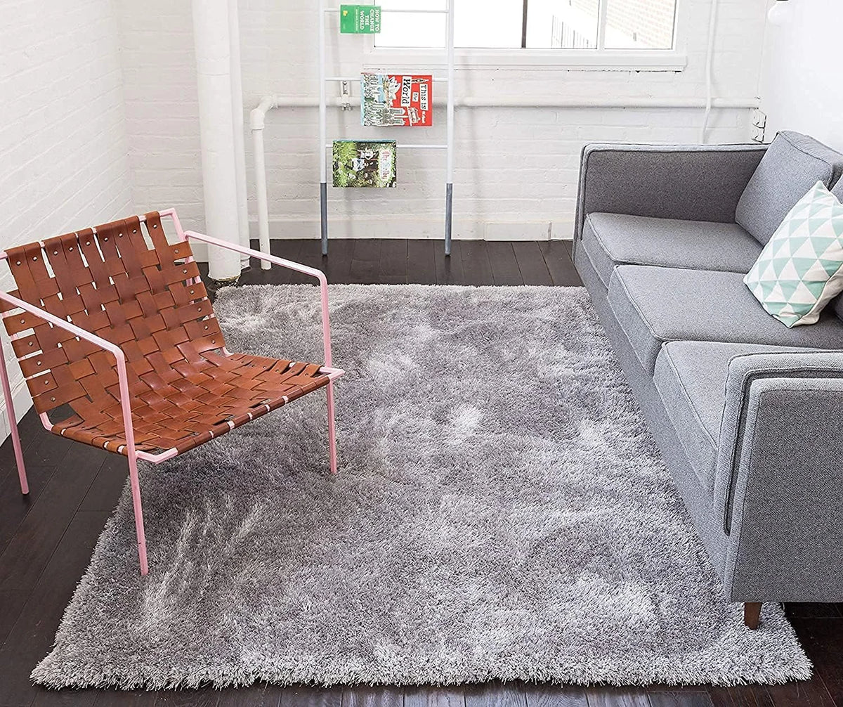 Silver Mint Ombre Collection Plush Shag Rug - Image 3