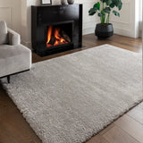 Silver Solid Plush Shag Rug - Image 1