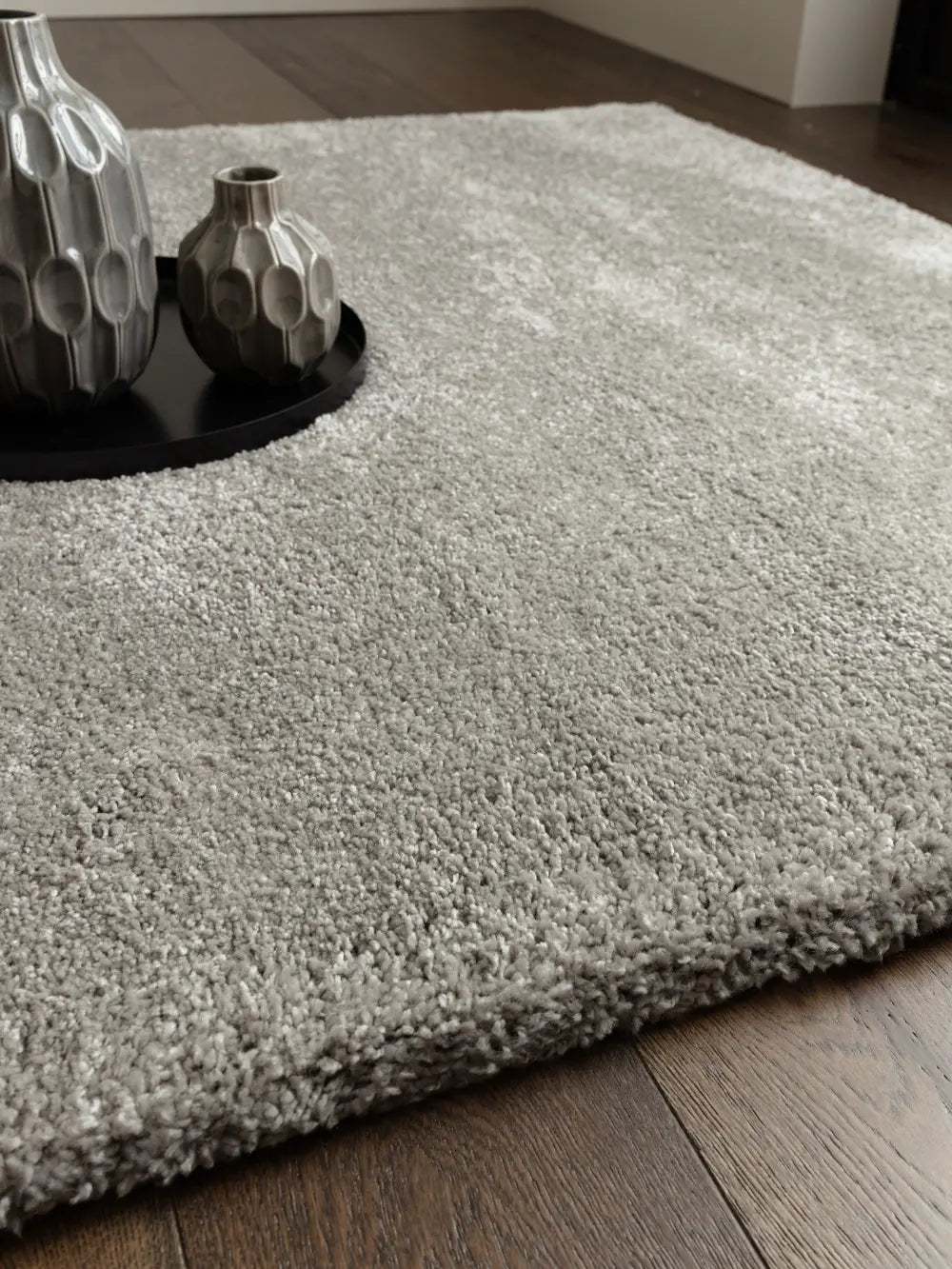 Silver Solid Plush Shag Rug - Image 4