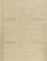 Simbus Beige Geometric Hand-Tufted Wool Rug - Image 1