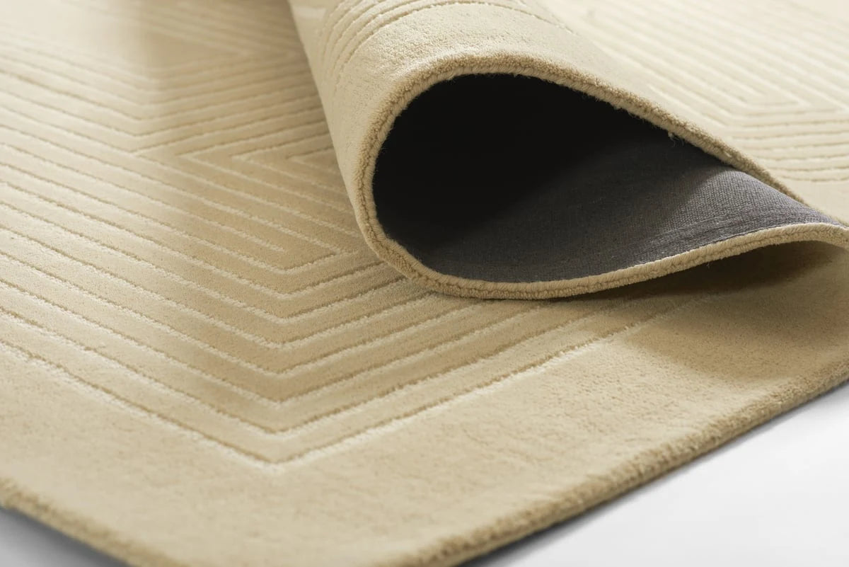 Simbus Beige Geometric Hand-Tufted Wool Rug - Image 2