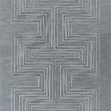 Simbus Blue Geometric Hand-Tufted Wool Rug - Image 1