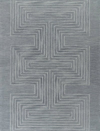 Simbus Blue Geometric Hand-Tufted Wool Rug - Image 1