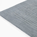 Simbus Blue Geometric Hand-Tufted Wool Rug - Image 2