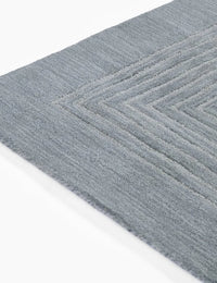 Simbus Blue Geometric Hand-Tufted Wool Rug - Image 2
