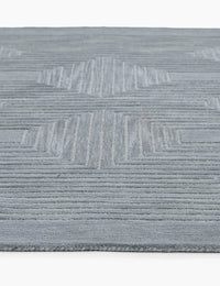 Simbus Blue Geometric Hand-Tufted Wool Rug - Image 3