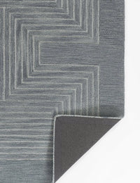 Simbus Blue Geometric Hand-Tufted Wool Rug - Image 4