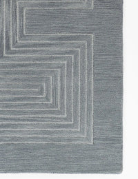 Simbus Blue Geometric Hand-Tufted Wool Rug - Image 5