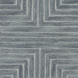 Simbus Blue Geometric Hand-Tufted Wool Rug - Image 6
