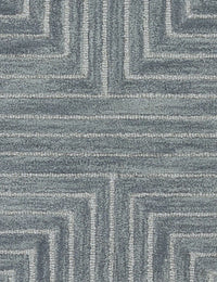 Simbus Blue Geometric Hand-Tufted Wool Rug - Image 6