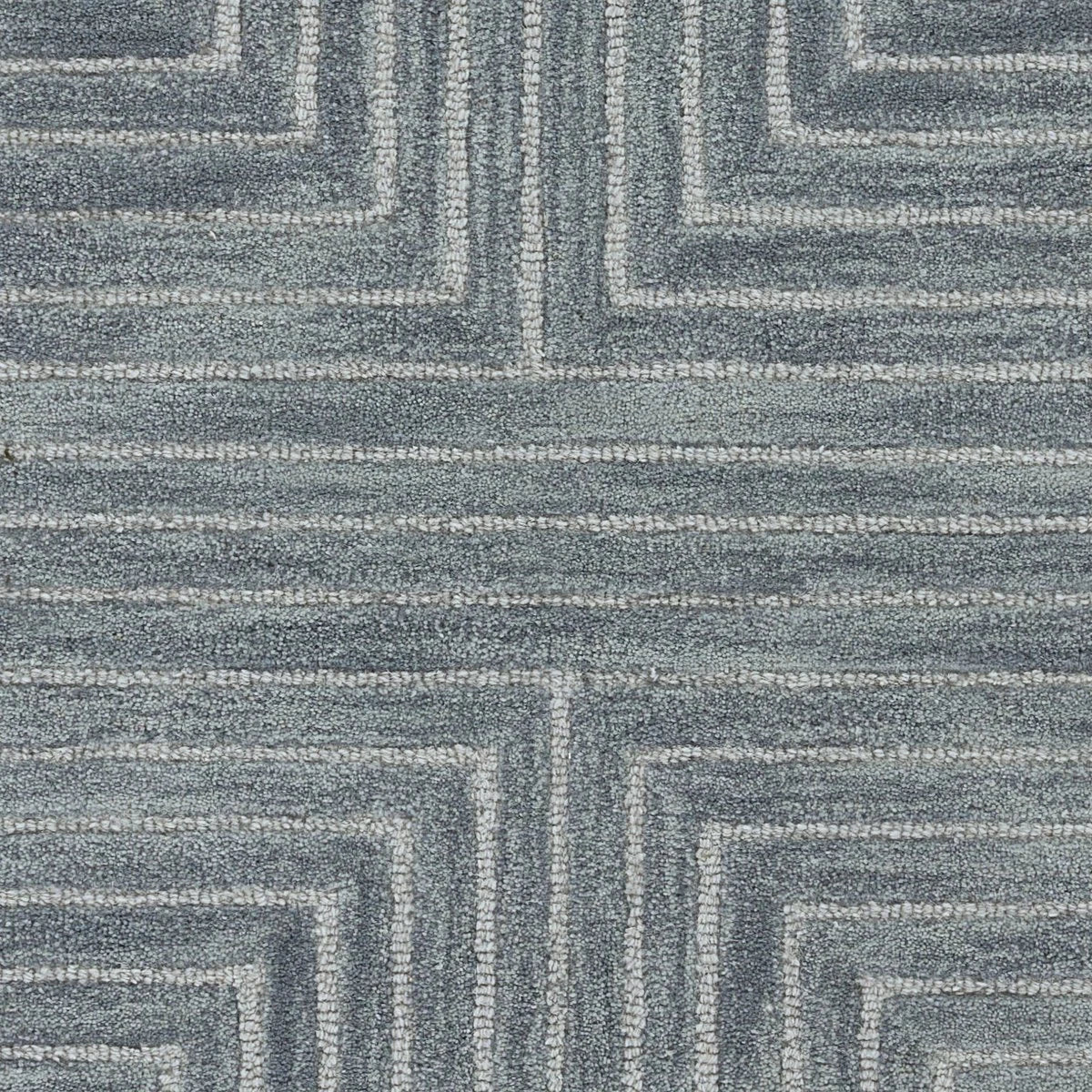 Simbus Blue Geometric Hand-Tufted Wool Rug - Image 6