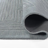 Simbus Blue Geometric Hand-Tufted Wool Rug - Image 7