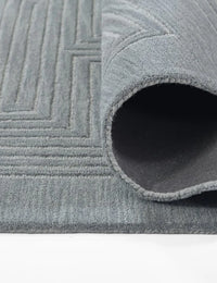 Simbus Blue Geometric Hand-Tufted Wool Rug - Image 7