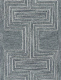 Simbus Blue Geometric Hand-Tufted Wool Rug - Image 9