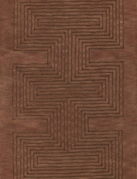 Simbus Copper Geometric Hand-Tufted Wool Rug - Image 2
