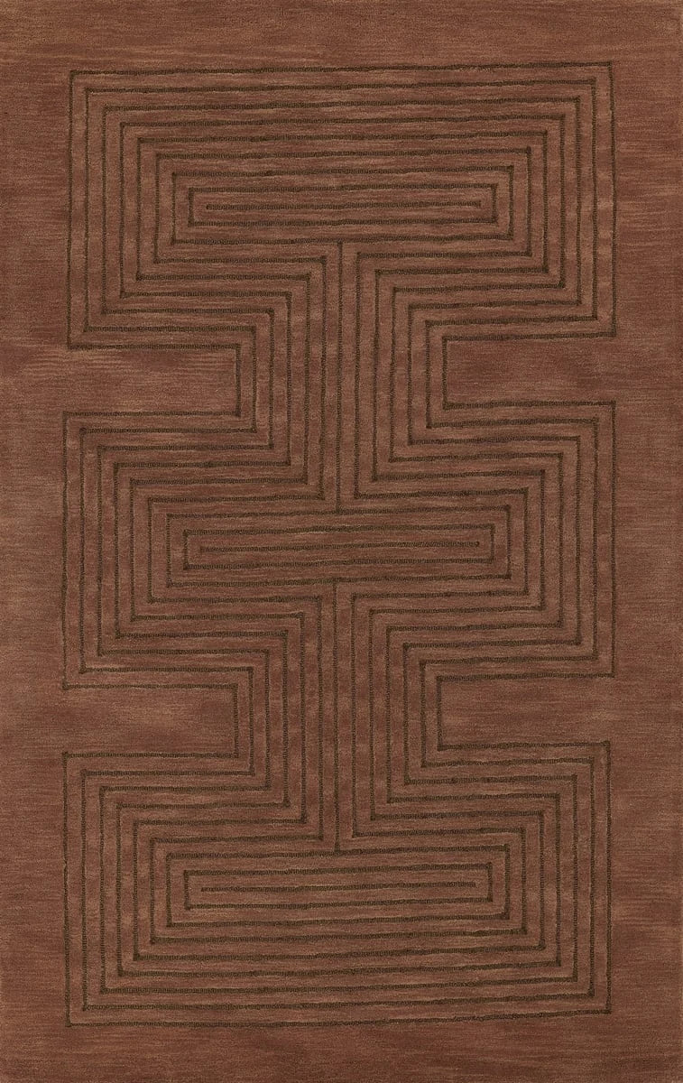 Simbus Copper Geometric Hand-Tufted Wool Rug - Image 2
