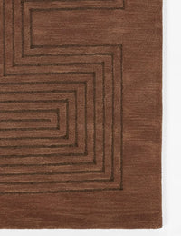 Simbus Copper Geometric Hand-Tufted Wool Rug - Image 3